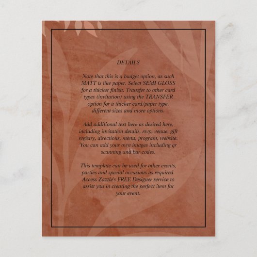 All-in-1 Rustic Terracotta FOTO Overlay Wedding (Rückseite)