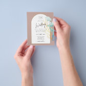 All-in-1 Sea Glass Aqua Green Gold Blätter Hochzei Flyer (Gruppe)