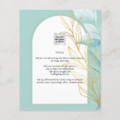 All-in-1 Sea Glass Aqua Green Gold Blätter Hochzei Flyer (Hinten)