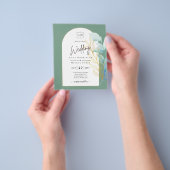 All-in-1 Sea Glass Aqua Green Gold Blätter Hochzei Flyer (Gruppe)