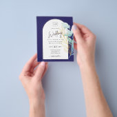 All-in-1 Sea Glass Aqua Green Gold Blätter Hochzei Flyer (Gruppe)