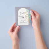 All-in-1 Sea Glass Aqua Green Gold Blätter Hochzei Flyer (Gruppe)