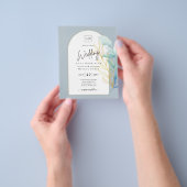 All-in-1 Sea Glass Aqua Green Gold Blätter Hochzei Flyer (Gruppe)