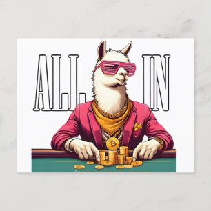 ALL IN Crypto Bitcoin lamacrazylife - BTC crypto Postkarte