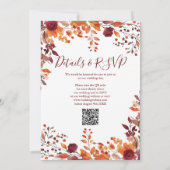 All in einem floralen Fall in Liebe QR-Code Hochze Einladung (Rückseite)