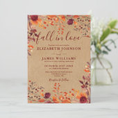 All in einem rustikalen Fall in Liebe QR-Code Hoch Einladung (Stehend Vorderseite)