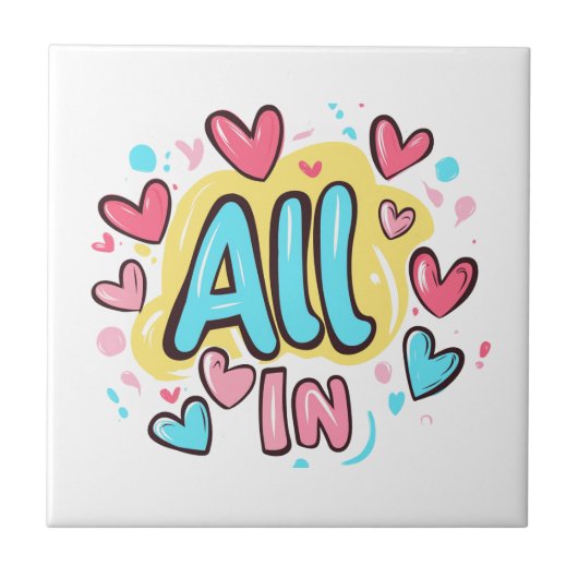 "All in" Graffiti-Stil Fliese (Vorderseite)