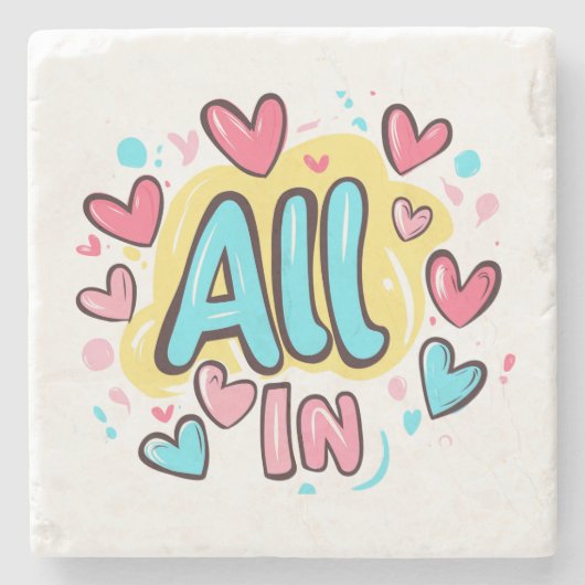 "All in" Graffiti-Stil Steinuntersetzer (Vorderseite)