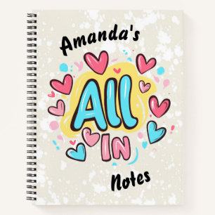 "All In" Graffiti Style Notebook Notizblock