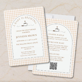 All in One A Baby Is Brewing Coffee Baby Shower Einladung