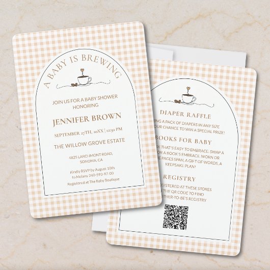 All in One A Baby Is Brewing Coffee Baby Shower Einladung