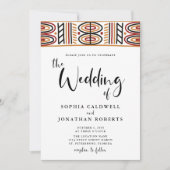 All in One African Motif Calligrafy Wedding Einladung (Vorderseite)