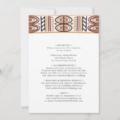 All in One African Motif Calligrafy Wedding Einladung (Rückseite)