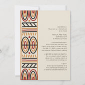 All in one African Motif Monogram Modern Wedding Einladung (Rückseite)