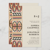 All in one African Motif Monogram Modern Wedding Einladung (Vorne/Hinten)