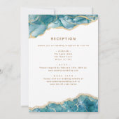 All in One Agate Turquoise Aquamarine Goldhochzeit Einladung (Rückseite)