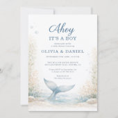 All in One Ahoy It's a Boy Couples Baby Shower Einladung (Vorderseite)