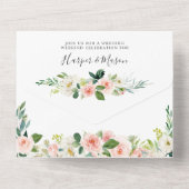 All in one Airy Blush Gold Timeline Einladung (Rückseite)