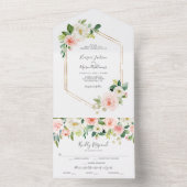 All in One Airy Blush Gold Wedite Einladung (Innen Boden)