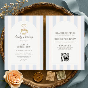 All in One Baby Boy braut Kaffee-Baby-Party Einladung