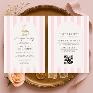 All in One Baby braut Kaffee Rosa Babyparty Einladung