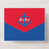 All in One Baby Dusche Boy Nautical Invasion Einladung (Rückseite)