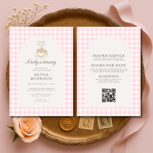 All in One Baby Girl Braut Babykaffee Baby Shower Einladung