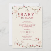 All in one Baby in Bloom QR Code Dusche Einladung (Vorderseite)