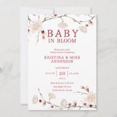 All in one Baby in Bloom QR Code Dusche Einladung (Vorderseite)