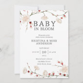 All in one Baby in Bloom QR Code Dusche Einladung (Vorderseite)