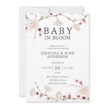 All in one Baby in Bloom QR Code Dusche Einladung