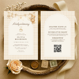 All in One Baby is Brewing Coffee Baby Shower Einladung