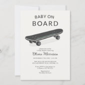 All in One Baby on Board Skateboard Baby Shower Einladung (Vorderseite)
