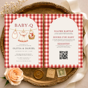 All in One Baby Q Mädchen Wäscheleine Baby Shower  Einladung