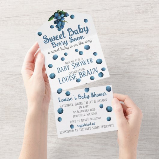 All in One Baby Showeinlage All In One Einladung (Abreißen)