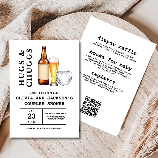 All in One Beers Diapers Paare Babydusche Einladung