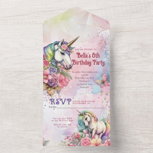 ALL IN ONE Birthday Einladung (Innen Boden)