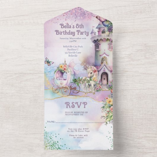 ALL IN ONE Birthday Einladung (Innen Boden)