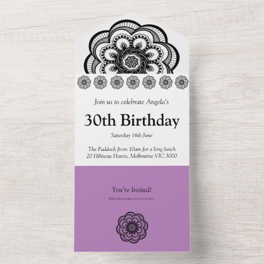 All in one Birthday Invite Einladung (Innen Boden)