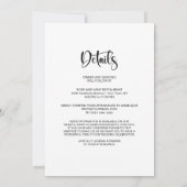 All in One Black and White Floral Wedding Einladung (Rückseite)