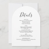All in one Black and White Script Arch Wedding Einladung (Rückseite)