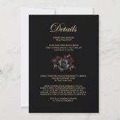 All in One Black Burgundy Gray Floral Wedding Einladung (Rückseite)