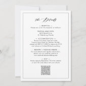 All in One Black Calligraphy with Border Wedding Einladung (Rückseite)