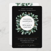 All in one Black Eukalyptus Greenerity UAwg Weddin Einladung (Vorne/Hinten)