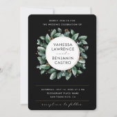 All in one Black Eukalyptus Greenerity UAwg Weddin Einladung (Vorderseite)