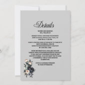 All in one Black Floral Grey Arch Wedding Einladung (Rückseite)