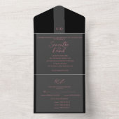 All in One Black Rose Gold Wedding Einladung (Innen Boden)
