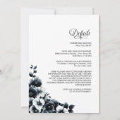 All in One Black White Floral Wedding Einladung (Rückseite)