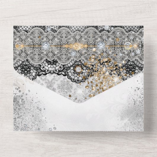 ALL IN ONE Bling Abschluss Einladung (Rückseite)