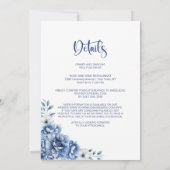 All in one Blue Floral Wedding Einladung (Rückseite)